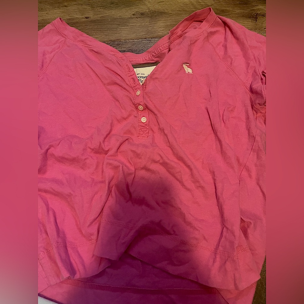 Abercrombie & Fitch Vibrant Pink Henley